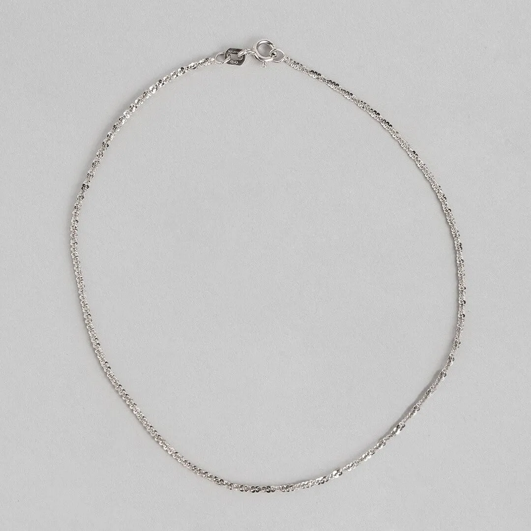 Twisted Weave 925 Sterling Silver Anklet