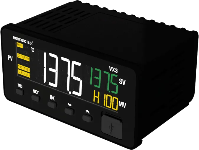 VX3-UMND-A4T, Temp Controller/Indicator, 48x96mm, 24VDC, Multirange Input, 4-20mA PV Retransmission Output, 3 Alarms